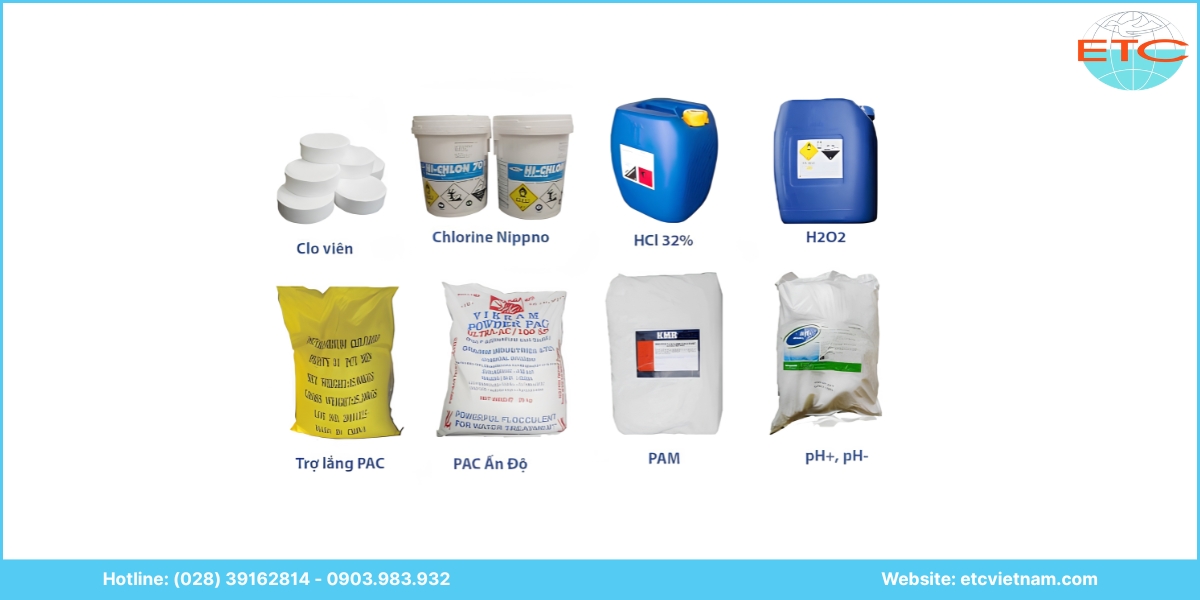 Các sản phẩm hóa chất và thiết bị môi trường ETC Việt Nam cung cấp